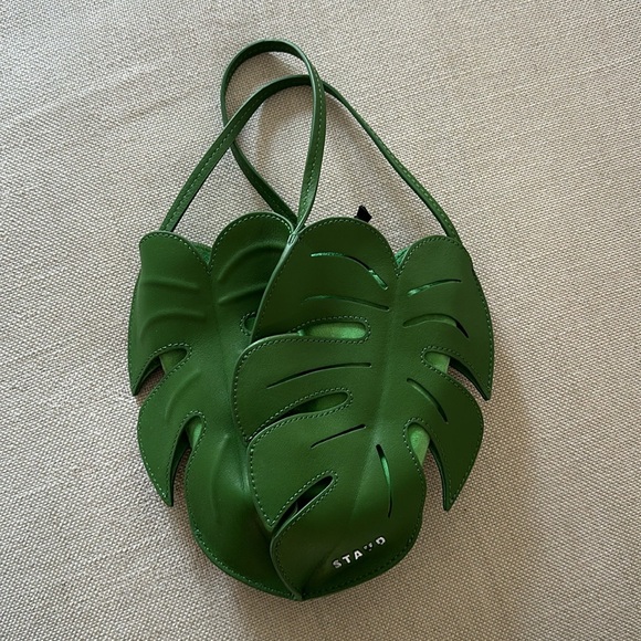STAUD GREEN LEATHER PALM LEAF BAG - Picture 5 of 6